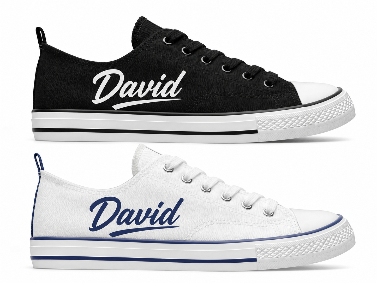 Tenis Casual Personalizados Blancos/Negro