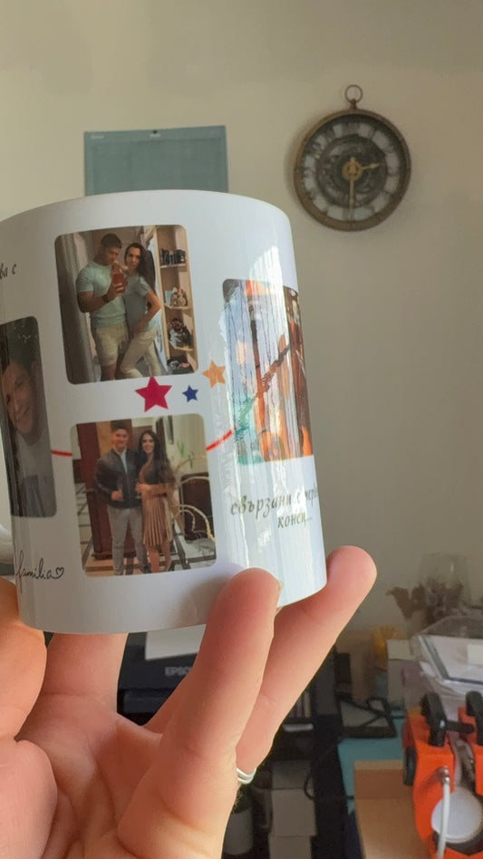 Taza personalizada con fotos "Hilo rojo"