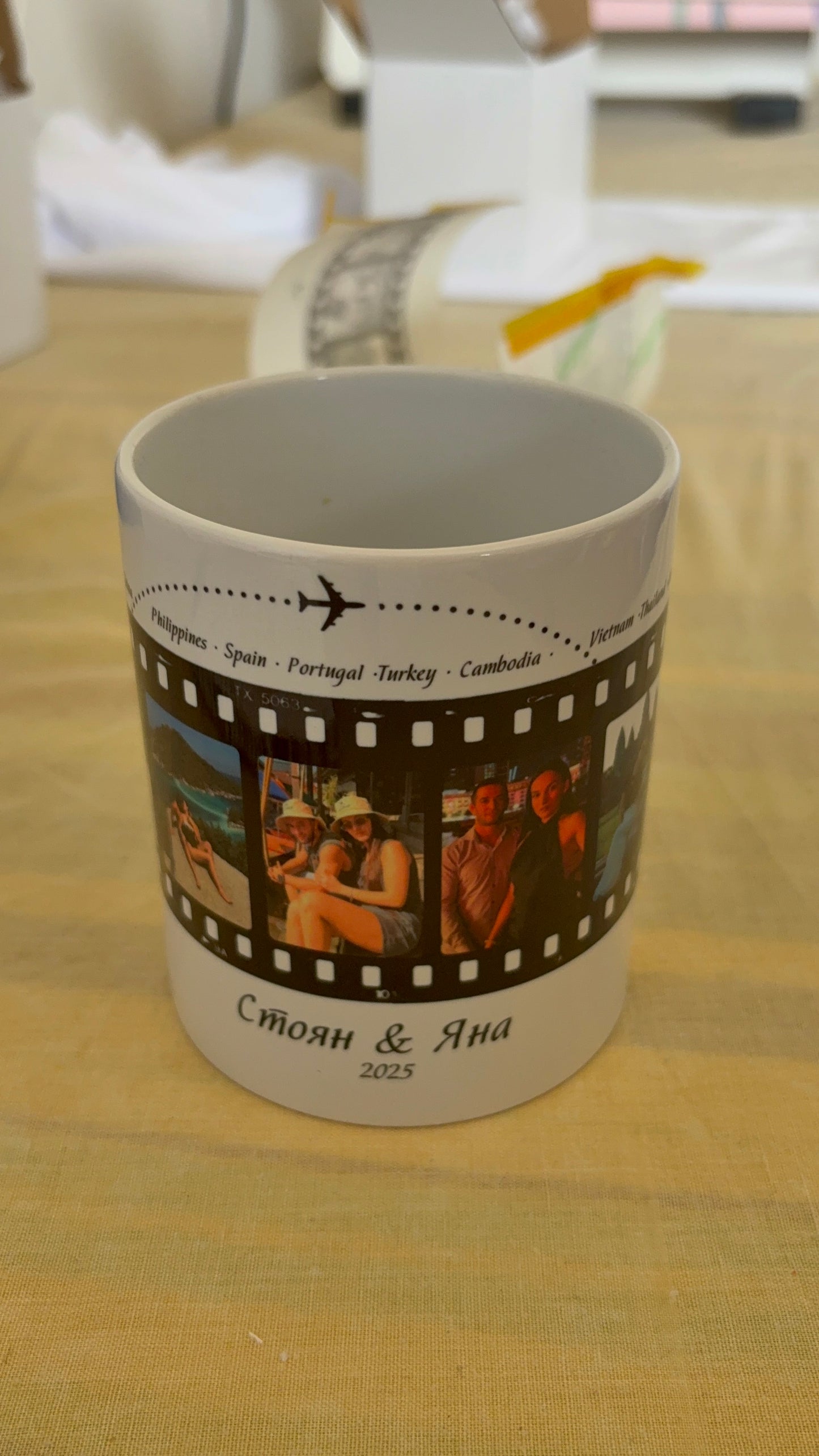 Taza personalizada con fotos "Viaje"