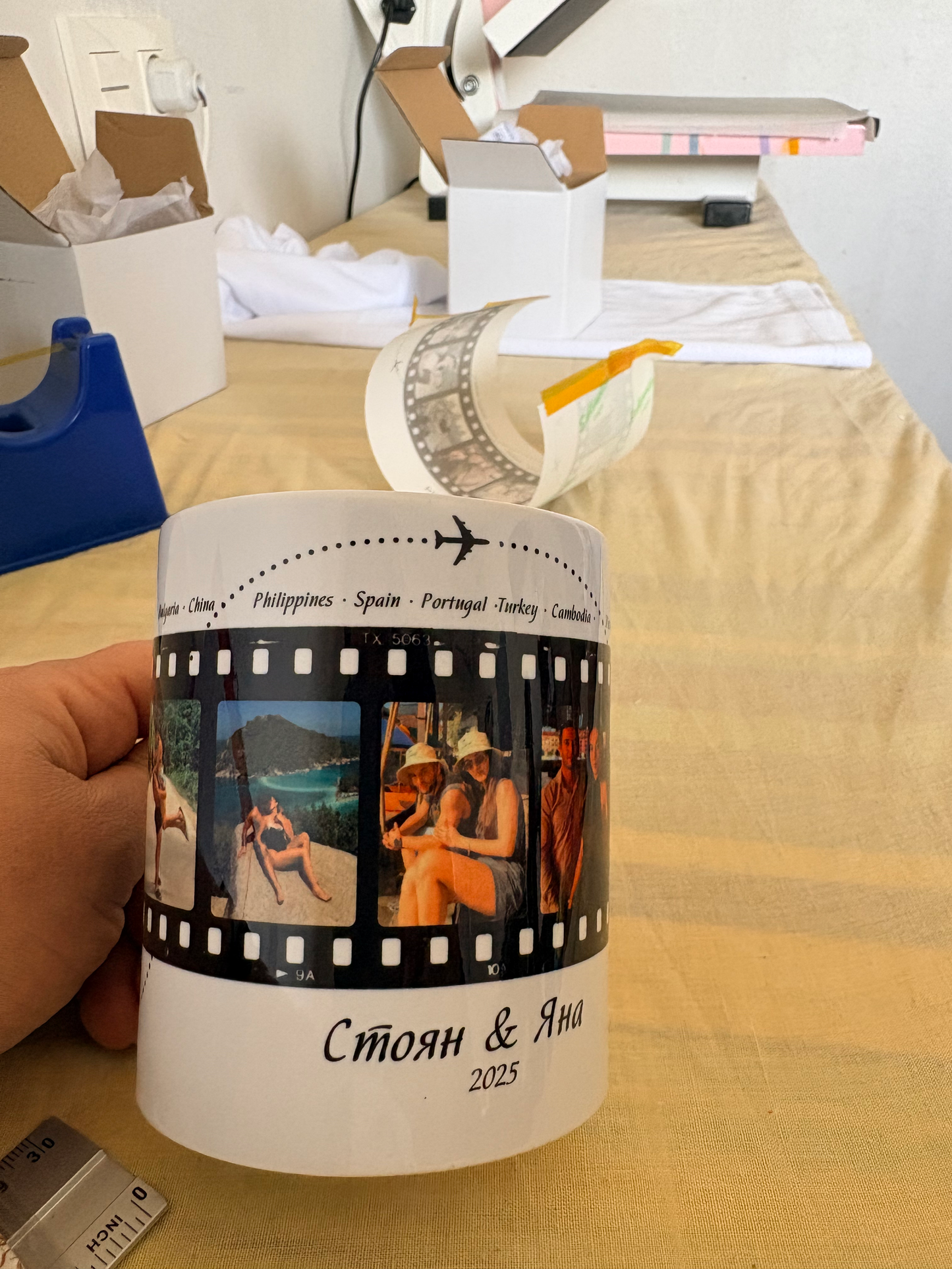 Taza personalizada con fotos "Viaje"